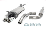 Jetex Performance Exhaust System Audi A3 (8L) Petrol Turbo + TDI (96-03) 1.8T/1.8Ti/1.9TDI 96-03 2.50"/63.50mm Half System Stainless Steel (T300 series) Resonated Twin Round 80mm (Under Valance)